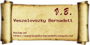 Veszelovszky Bernadett névjegykártya